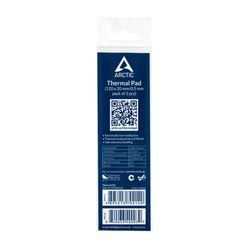 Thermal pad ARCTIC TP-2 APT2560 Performance 120x20 mm 0.5 mm