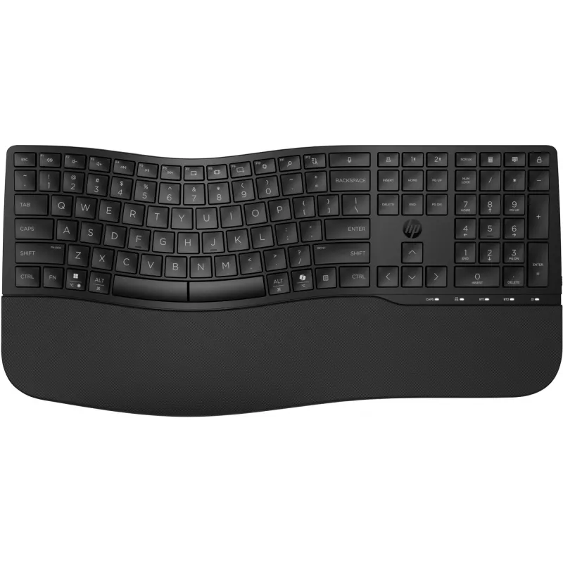 HP 680 Comfort Dual-Mode Keyboard Full-size Wireless Bluetooth Black