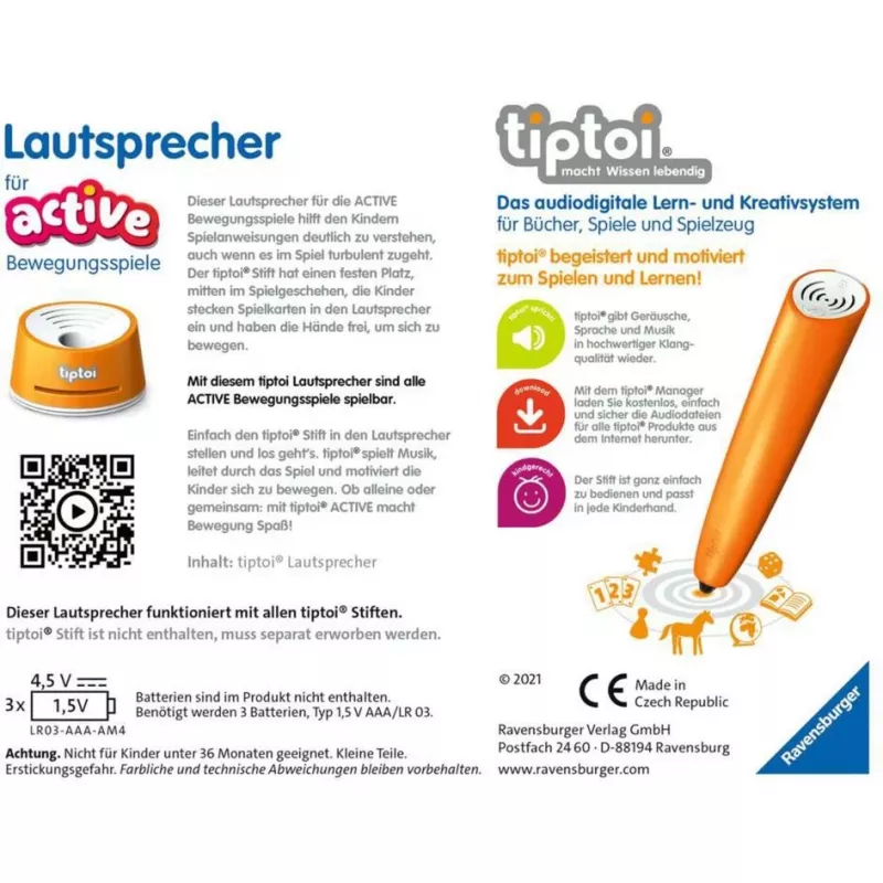 Loudspeaker Ravensburger tiptoi 00093 Multicolour AAA Battery