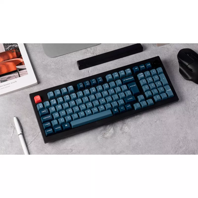 V5 Max, Gaming Keyboard black/blue-grey, DE-Layout, Gateron Jupiter Banana, Hot-Swap, RGB