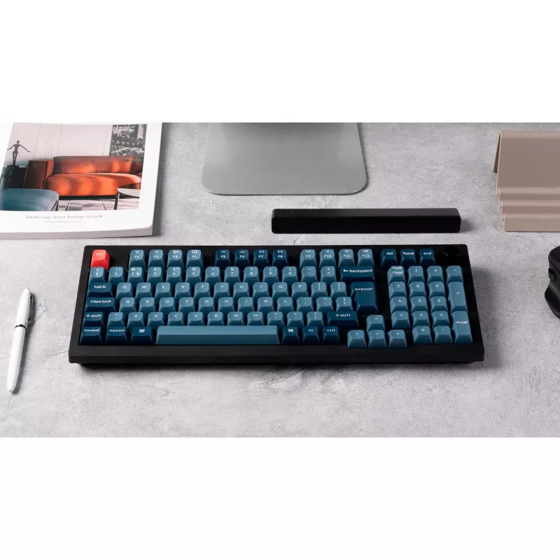 V5 Max, Gaming Keyboard black/blue-grey, DE-Layout, Gateron Jupiter Banana, Hot-Swap, RGB