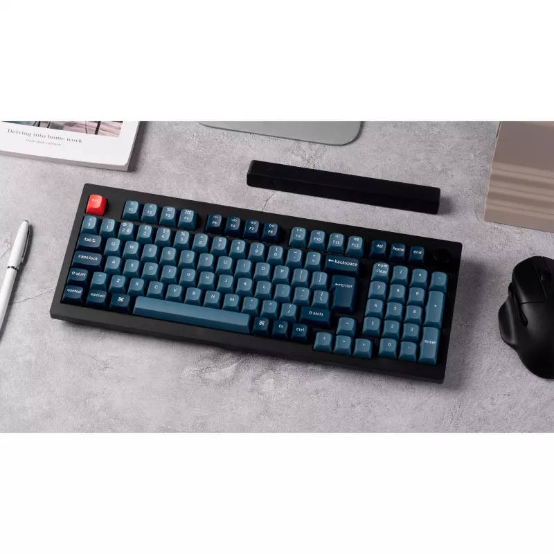 V5 Max, Gaming Keyboard black/blue-grey, DE-Layout, Gateron Jupiter Banana, Hot-Swap, RGB
