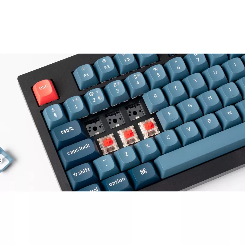 V5 Max, Gaming Keyboard black/blue-grey, DE-Layout, Gateron Jupiter Banana, Hot-Swap, RGB