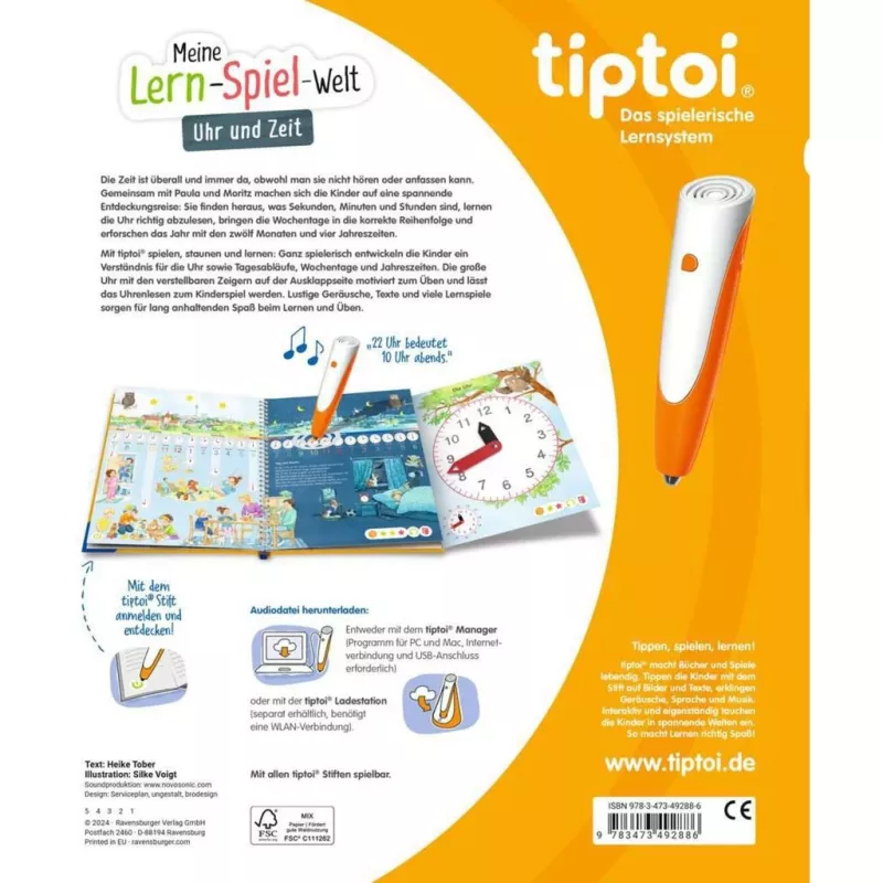 tiptoi Meine Lern-Spiel-Welt: Uhr and Zeit, Learning Book