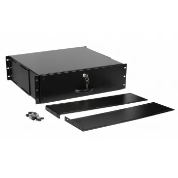 Drawer unit Equip Lockable Drawer 19' 3U RAL9005 Black