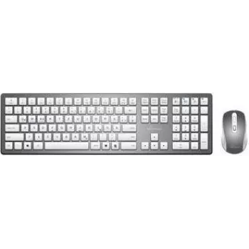 Wireless keyboard and optical mouse set MediaRange MROS135 QWERTZ Silver — wireless combo, QWERTZ layout, silver