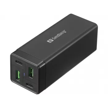 SANDBERG Power Supply - 65 Watt - 3.25 A - PD, QC - 4 Output Ports (2 x USB, 2 x USB-C)