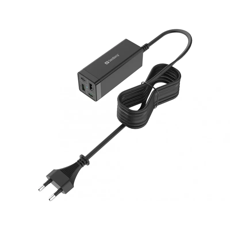 SANDBERG Power Supply - 65 Watt - 3.25 A - PD, QC - 4 Output Ports (2 x USB, 2 x USB-C)
