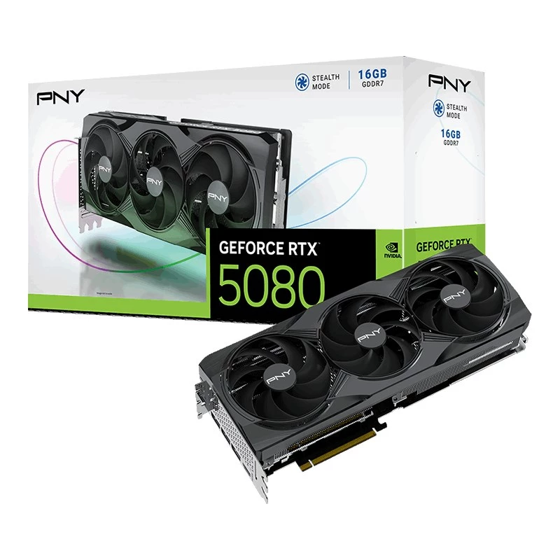 PNY GeForce RTX 5080 Triple Fan Graphics Card, 16 GB GDDR7, PCI Express 5.0