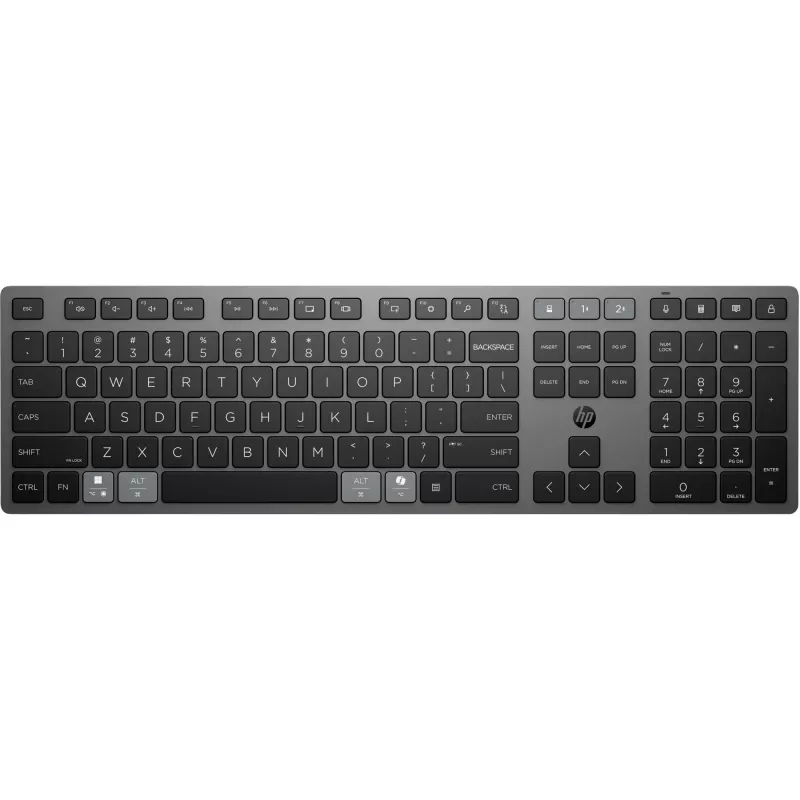 HP 720 Multi-Device Rechargeable Wireless Keyboard Full-size USB Bluetooth