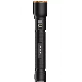 Flashlight Duracell DF4000R black — handheld rechargeable torch, compact design