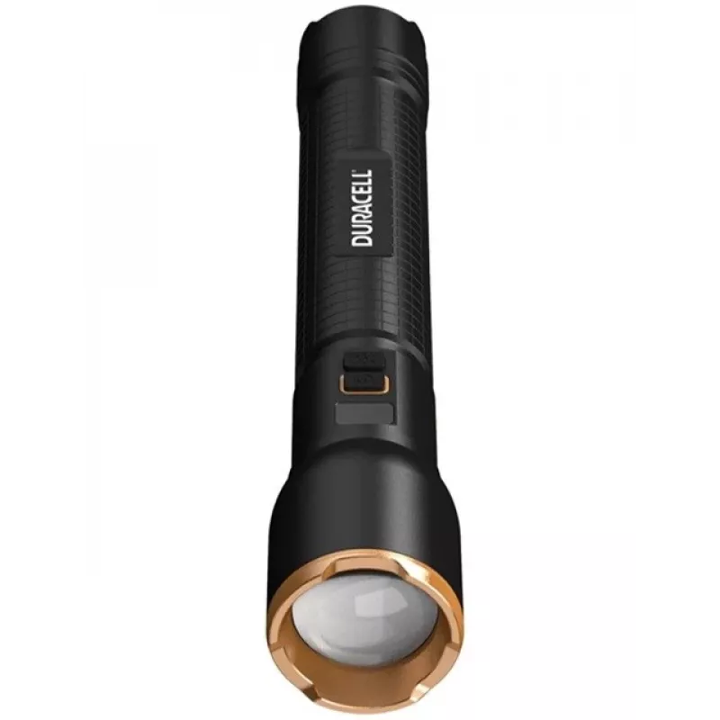 Flashlight Duracell DF4000R black — handheld rechargeable torch, compact design