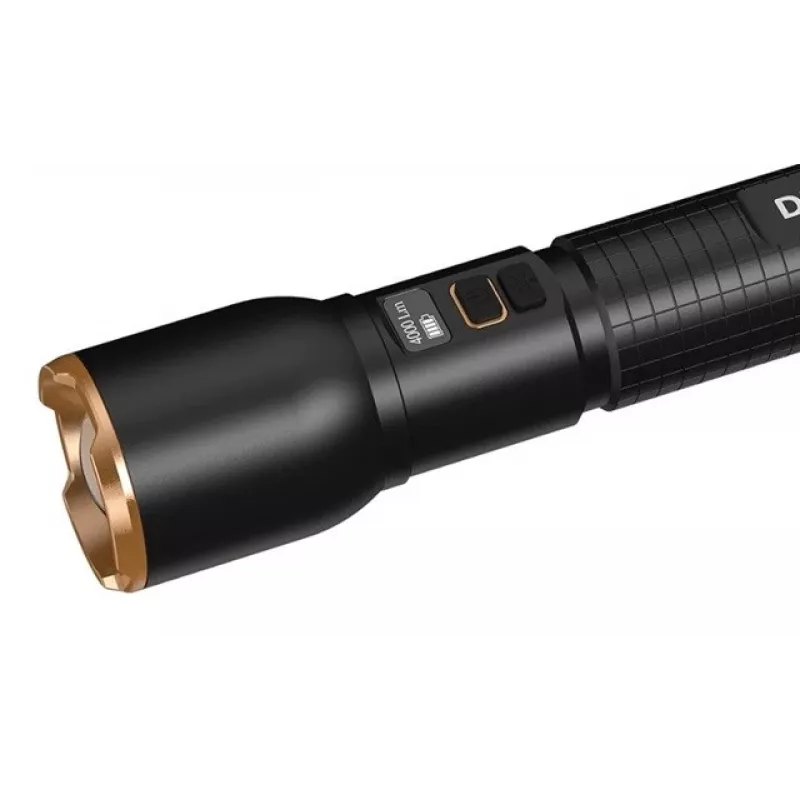 Flashlight Duracell DF4000R black — handheld rechargeable torch, compact design