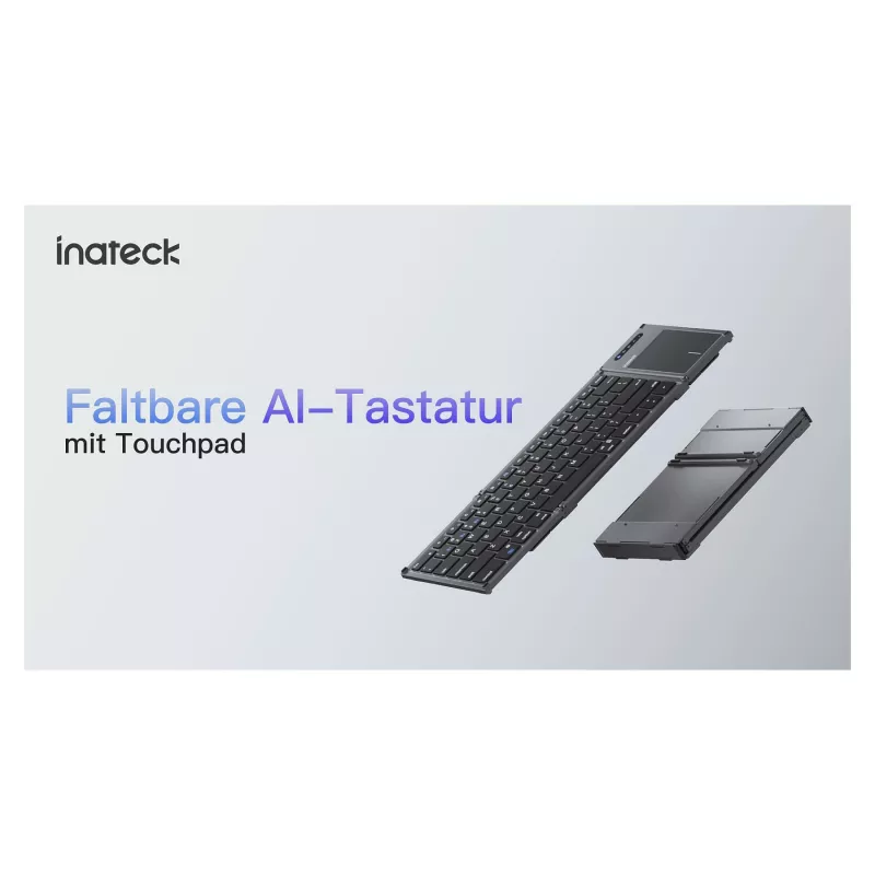 Inateck KB06101_STEEL GRAY keyboard Home RF Wireless + Bluetooth QWERTZ English Black
