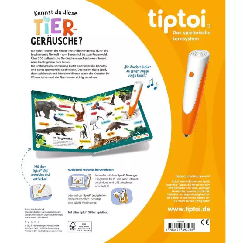 tiptoi Kennst du diese Animal Sounds?, Learning Book