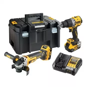 DeWalt DCK2026P2T-QW Combo set DCD805 + DCG405, 18 V XR 2×5.0 Ah black, yellow