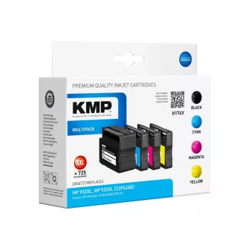 Cartridge KMP C2P42AE HP 932XL + 933XL Black Color