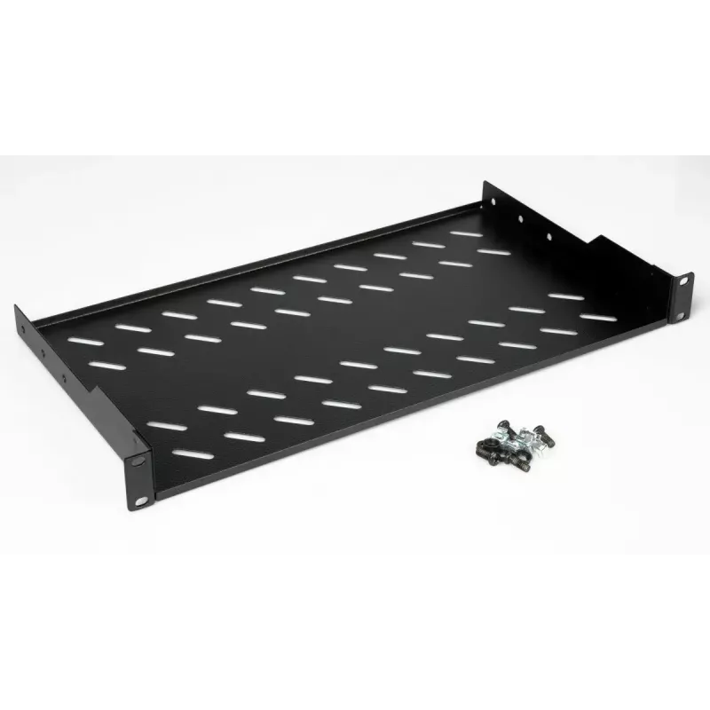 Rack shelf EQUIP Fixed Shelf 19 inch, 1U, 400 mm depth, black, 485 mm width