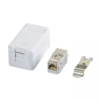 RJ-45 Female Connector BTR 130B21D1APL-E Cat6a White flat