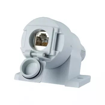 METZ CONNECT E-DAT Industry IP67 V6 AP - Socket Outlet - RJ 45 - 1 Network Socket - Light Grey, RAL 7035 (1309510003-E)