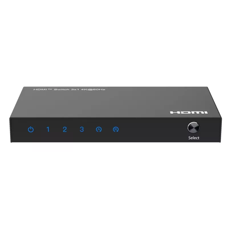 Video switch MicroConnect MC-HDMISWITCH0301-4K 4K 60Hz Metal Black