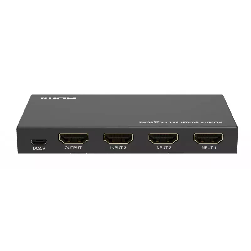Video switch MicroConnect MC-HDMISWITCH0301-4K 4K 60Hz Metal Black
