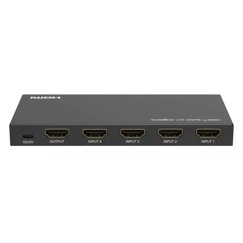 Video switch MicroConnect MC-HDMISWITCH0401-4K 4K 60Hz Metal Black