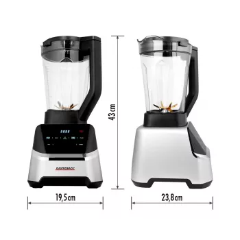 Tabletop blender GASTROBACK Mix & Soup (2000 W, 2 L, Tritan bowl, Titanium blades, Touch control, Black/Stainless steel)