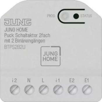 Switch actuator 2-gang with 2 binary inputs Jung BT P S2 B2 U (JUNG HOME Puck)