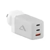 ALOGIC WCM3X67G indoor AC charger for smartphone and tablet, 110–240V, 2× USB‑C, grey/white
