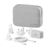 ALOGIC WCM3X67G indoor AC charger for smartphone and tablet, 110–240V, 2× USB‑C, grey/white