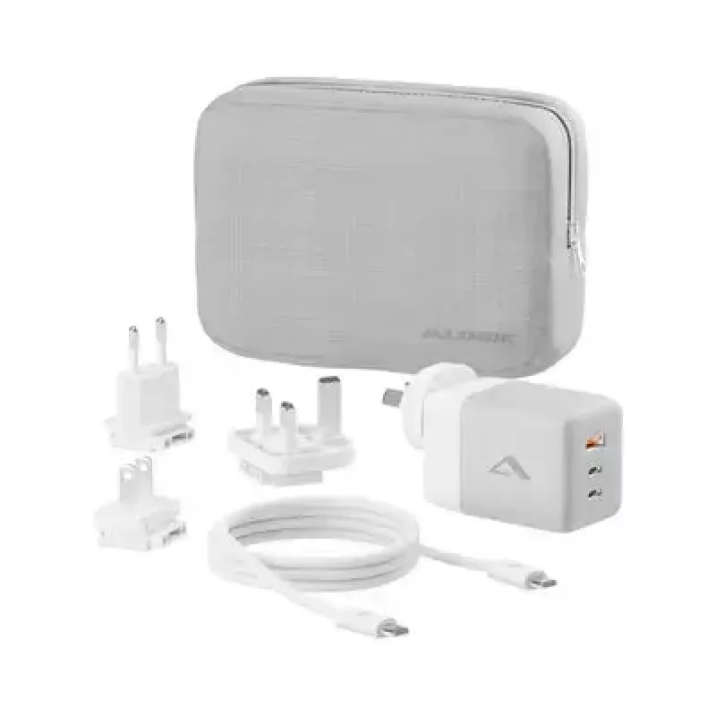 ALOGIC mobile device charger WCM3X100G — Indoor AC charger for smartphone and tablet, 2x USB-C, 100–240V, White