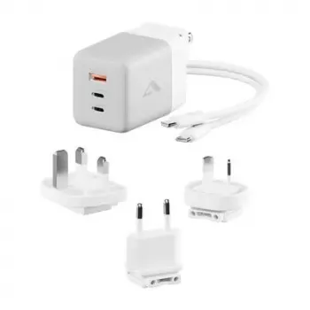 ALOGIC mobile device charger WCM3X100G — Indoor AC charger for smartphone and tablet, 2x USB-C, 100–240V, White