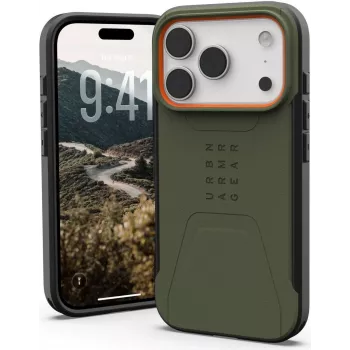 UAG Urban Armor Gear Civilian MagSafe Case | Apple iPhone 17 Pro | olive/pop orange | 114545117297 (114545117297)