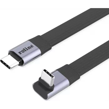 ROLINE USB4-2.0 Cable 80 Gbit/s Flat ST/ST straight-270° Angled - Cable - Digital/Data