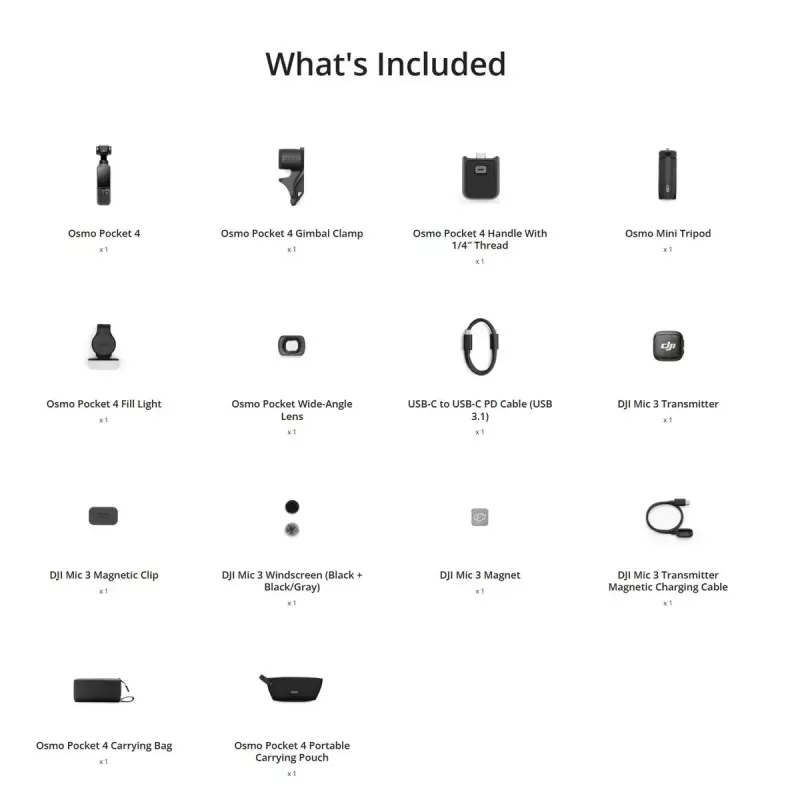 DJI Osmo Pocket 4 Handheld Camera (Creator Combo)