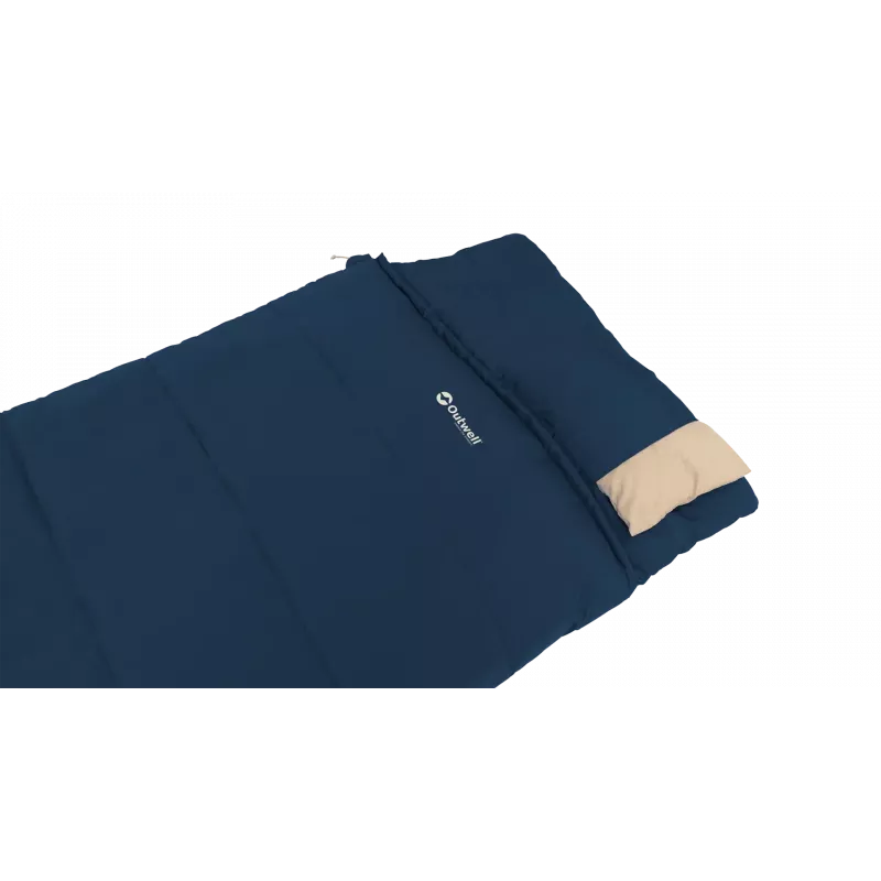 Sleeping bag Outwell Contour Lux 190 cm, synthetic, left zip, deep blue