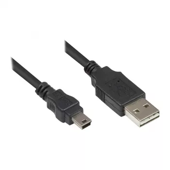 Good Connections Connection Cable USB 2.0 EASY Plug A to Mini-B plug - black - 0,5m
