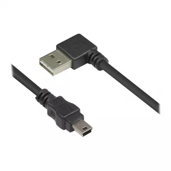 Good Connections Connection Cable USB 2.0 EASY Plug A to Mini-B plug - angled - black - 0,5m
