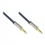 Audio Anschlusskabel High-Quality 3,5mm, 2x Klinkenstecker, Vollmetallgehäuse, dunkelblau, 2m, Good Connections (GC-M0041)