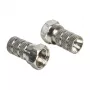 Connector F DELOCK 65615, metal F-type cable plug for coaxial cable Ø 5.0–5.2 mm, silver, 1 pc