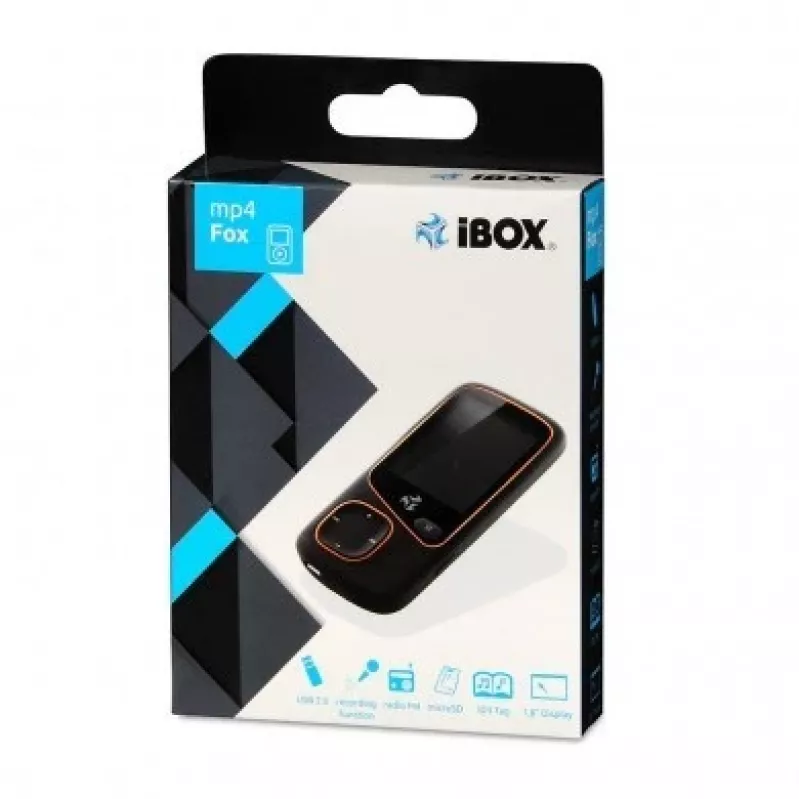 Portable MP4 player IBOX IMP34V1816BK — 4 GB, LCD display, FM radio, MicroSD support, black