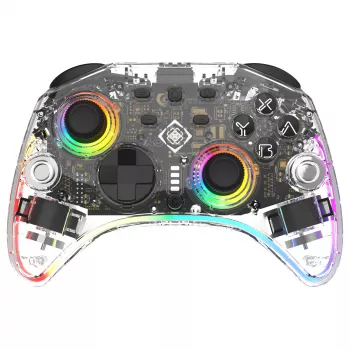 Gamepad Deltaco Gaming GAM-198-T Transparent Bluetooth/USB USB-C for Nintendo Switch, Switch 2, Switch OLED, Android, PC