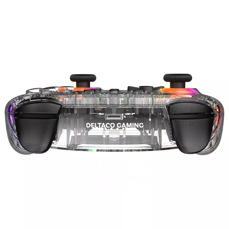 Gamepad Deltaco Gaming GAM-198-T Transparent Bluetooth/USB USB-C for Nintendo Switch, Switch 2, Switch OLED, Android, PC
