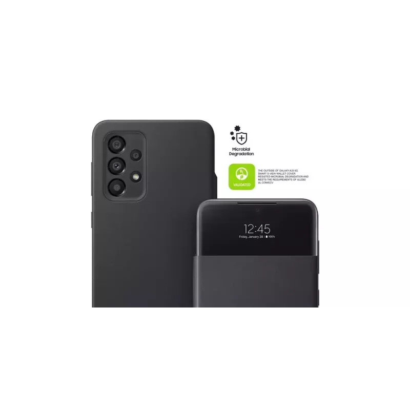 Wallet case Samsung EF-EA336PBEGEW for Galaxy A33 5G, compatible with 6.4 inch screens, Black, 1 card pocket