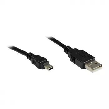 GoodConnections USB 2.0 A > Mini-B 5-pin(ST-ST) 1m Adapter Cable Black