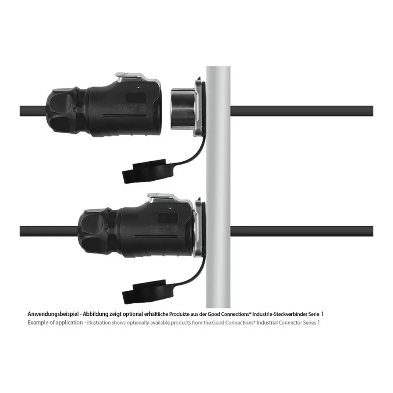 Good Connections IC01-20P303 - S1 - Power (3-Pin) - Black - straight - Metal - Plastic - Gold - copper alloy