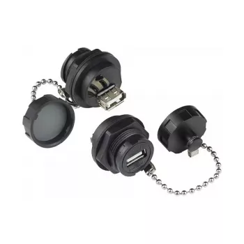 Good Connections IC04-U205 - USB A - Black - Female - straight - Polybutylene terephthalate (PBT) - polyvinyl chloride (PVC) - IP65 - IP67