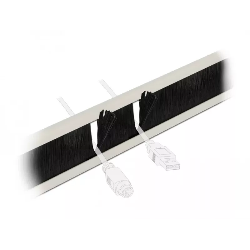 Cable management panel DeLOCK 19 inch Cable Management Brush Strip tool free 2U grey