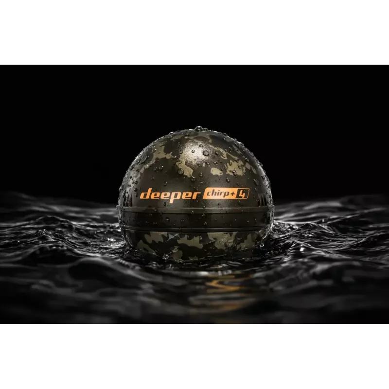 Sonar Deeper Smart Sonar Chirp+4 Wi‑Fi fish finder, embedded battery, ABS enclosure, green/brown